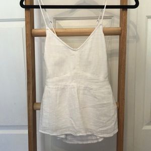 A&F White Linen Blouse